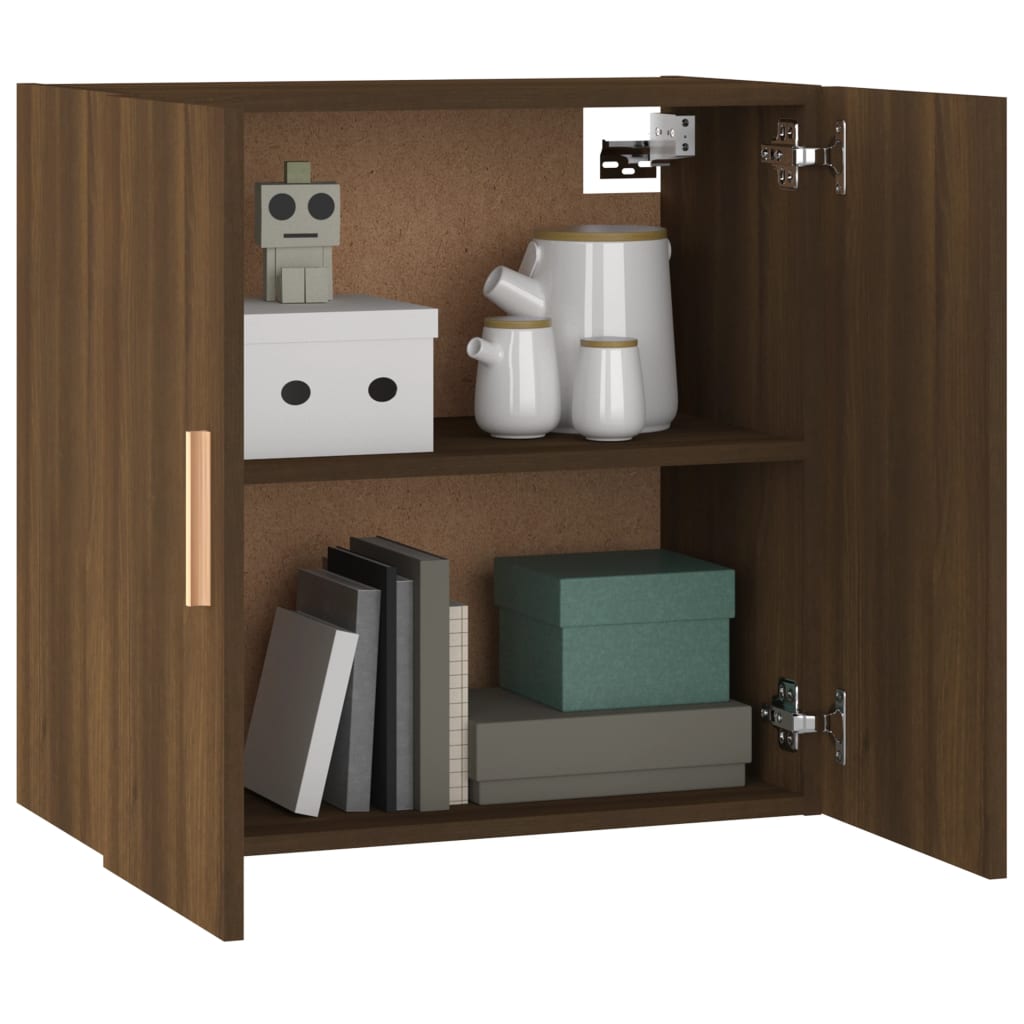 Wall Cabinet Brown Oak Look 60x30x60 cm Wood Material