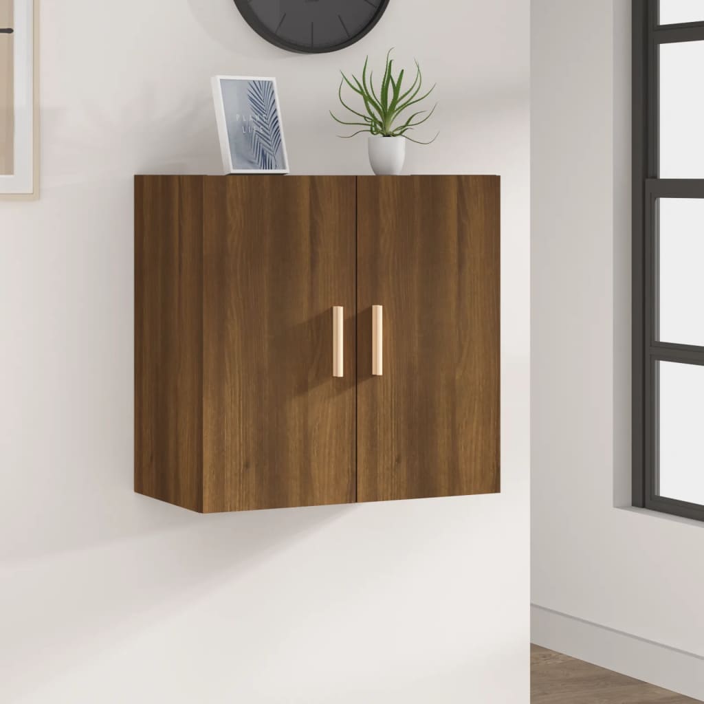 Wall Cabinet Brown Oak Look 60x30x60 cm Wood Material