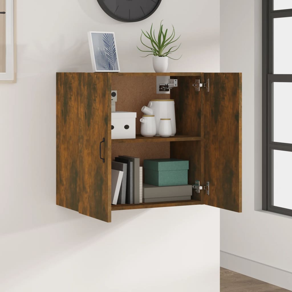 Wall Cabinet Smoked Oak 60x31x60 cm Wood Material