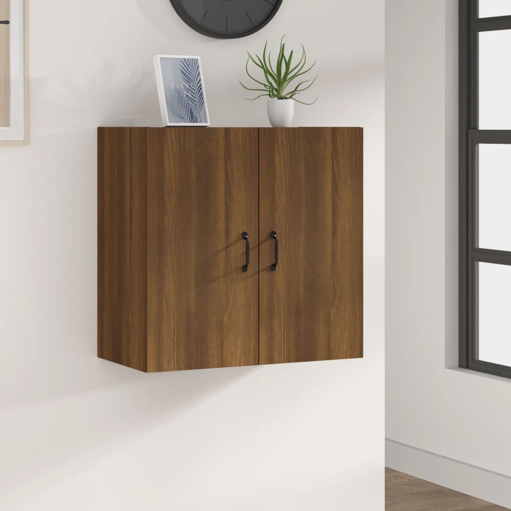 Wall Cabinet Brown Oak Look 60x31x60 cm Wood Material