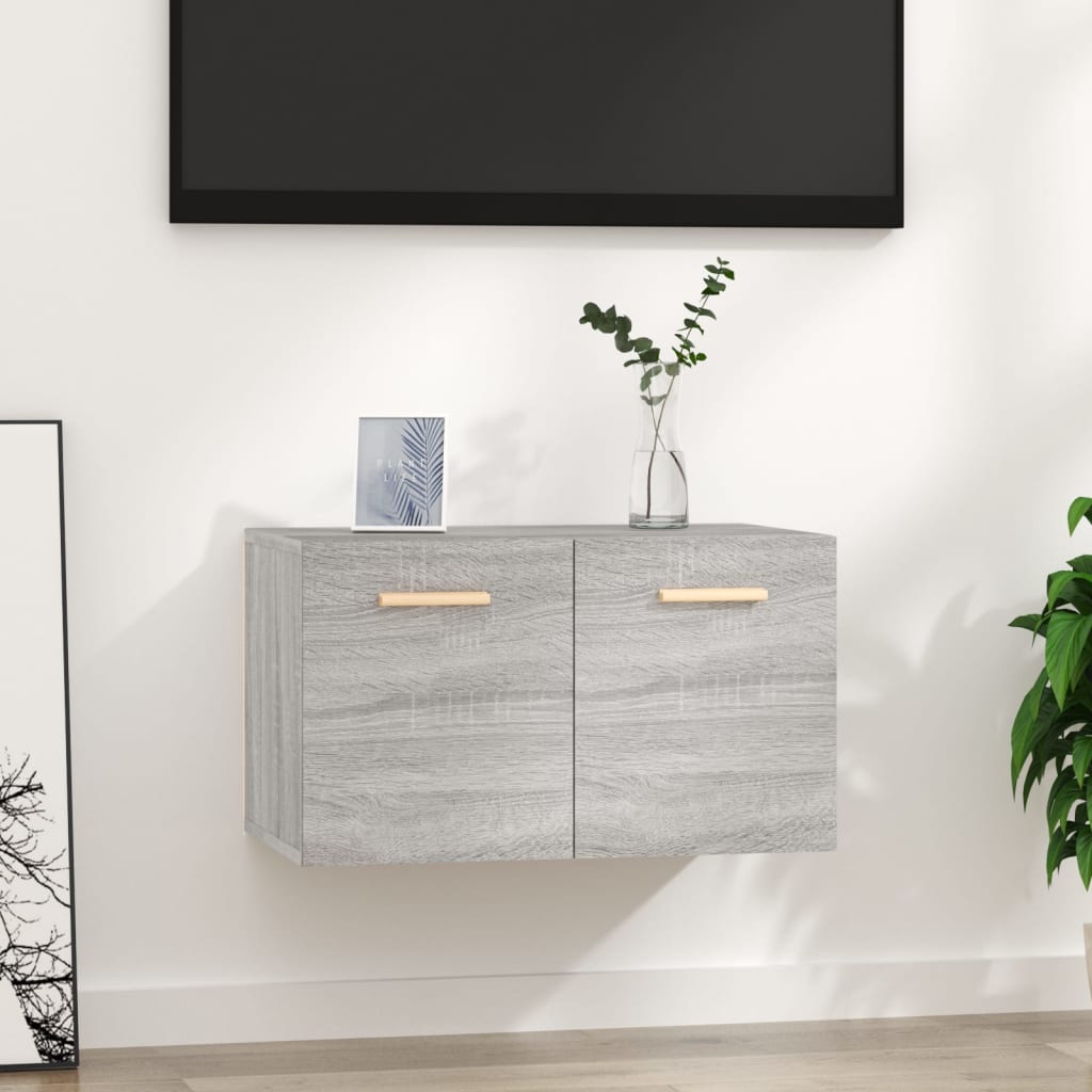 Wall Cabinet Gray Sonoma 60x36.5x35 cm Wood Material