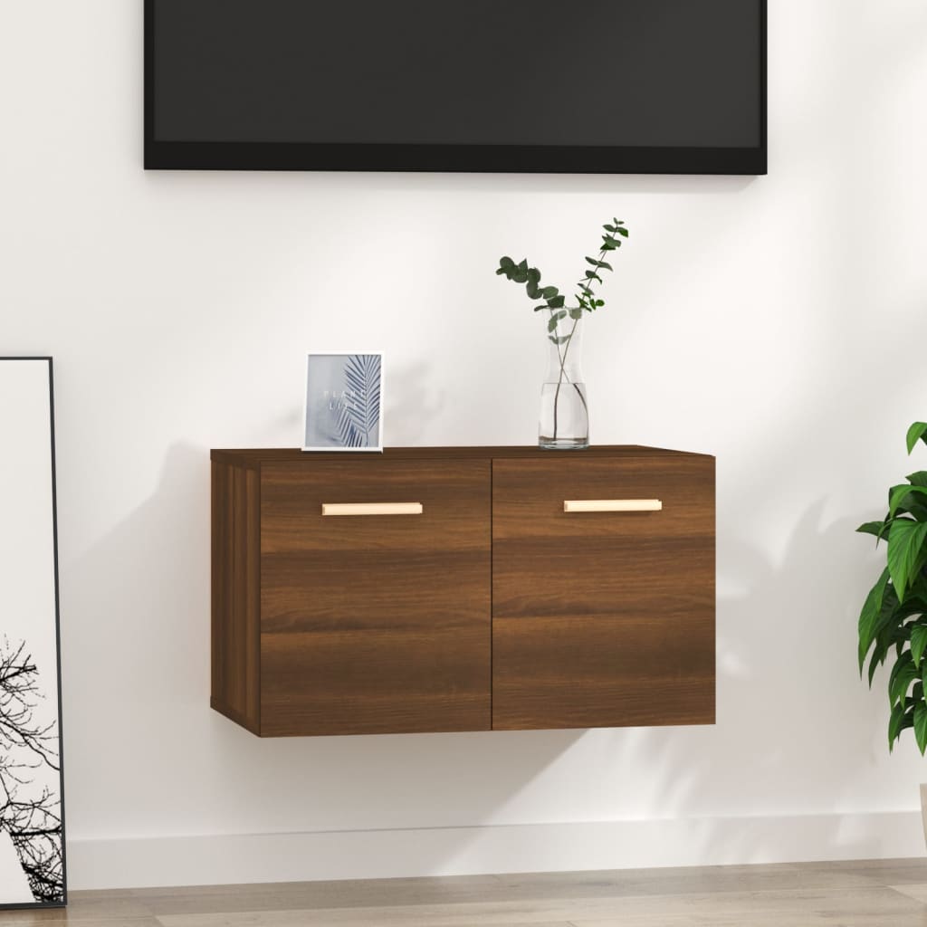 Wall Cabinet Brown Oak Look 60x36.5x35cm Wood Material