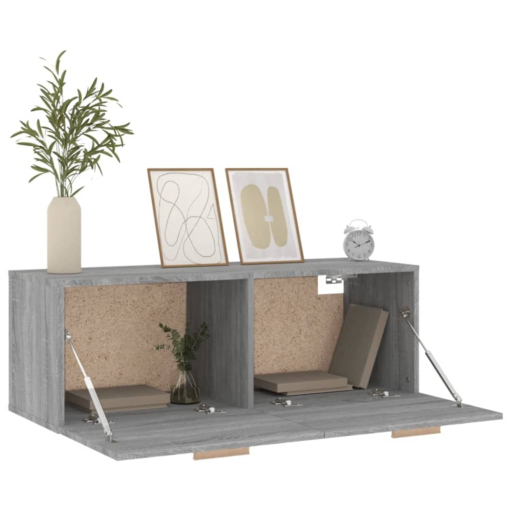 Wall Cabinet Grey Sonoma 100x36.5x35 cm Wood Material