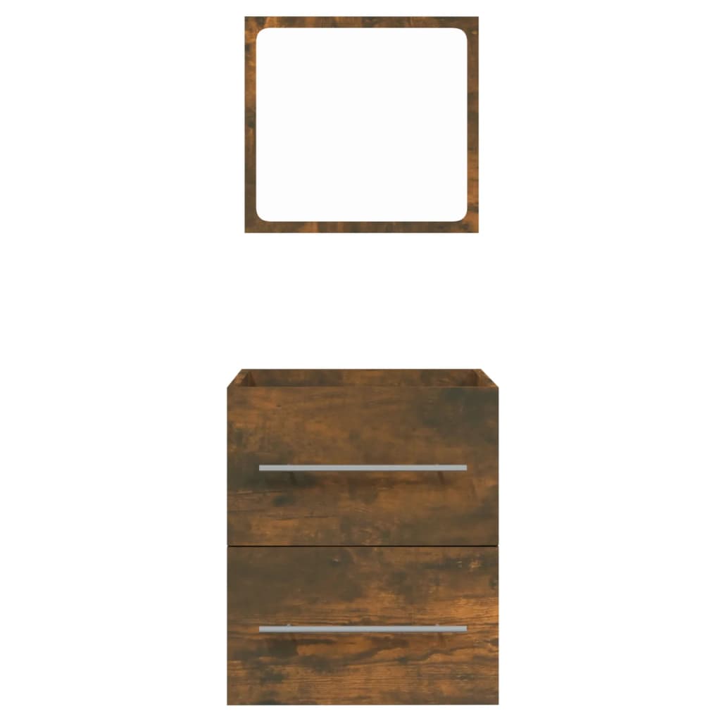 Badschrank mit Spiegel Räuchereiche 41x38,5x48 cm