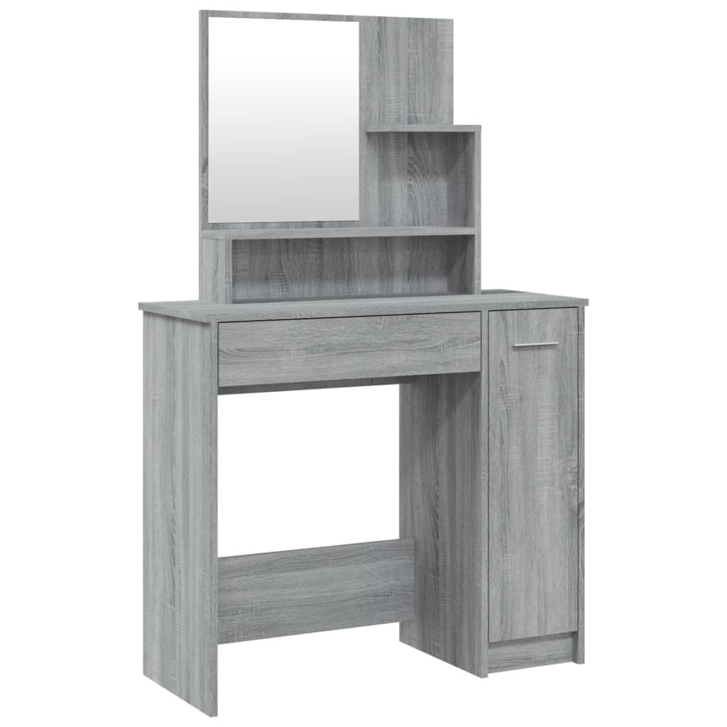 Dressing Table with Mirror Gray Sonoma 86.5x35x136 cm