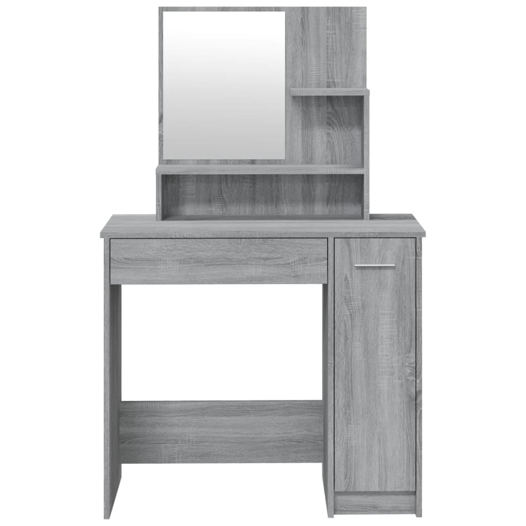 Dressing Table with Mirror Gray Sonoma 86.5x35x136 cm