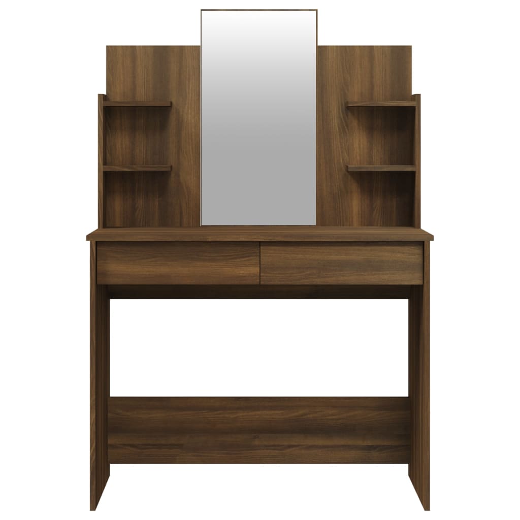 Dressing Table with Mirror Brown Oak Look 96x40x142 cm