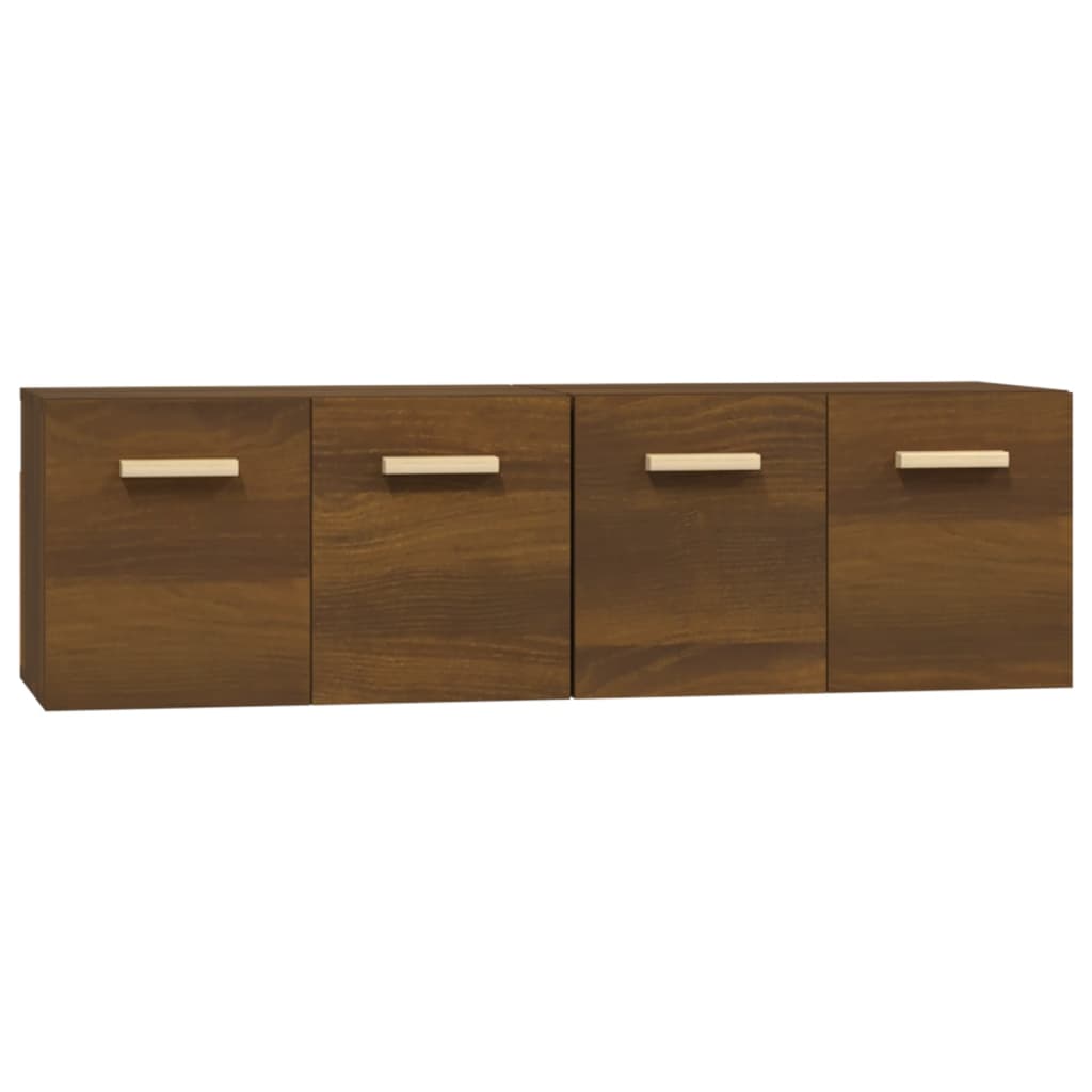 Wandschränke 2Stk Braun Eichen-Optik 60x36,5x35cm Holzwerkstoff