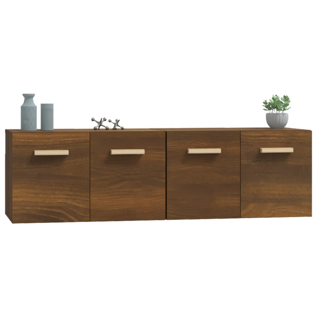 Wandschränke 2Stk Braun Eichen-Optik 60x36,5x35cm Holzwerkstoff