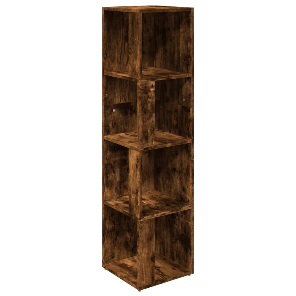 Corner shelf smoked oak 33x33x132 cm wood material