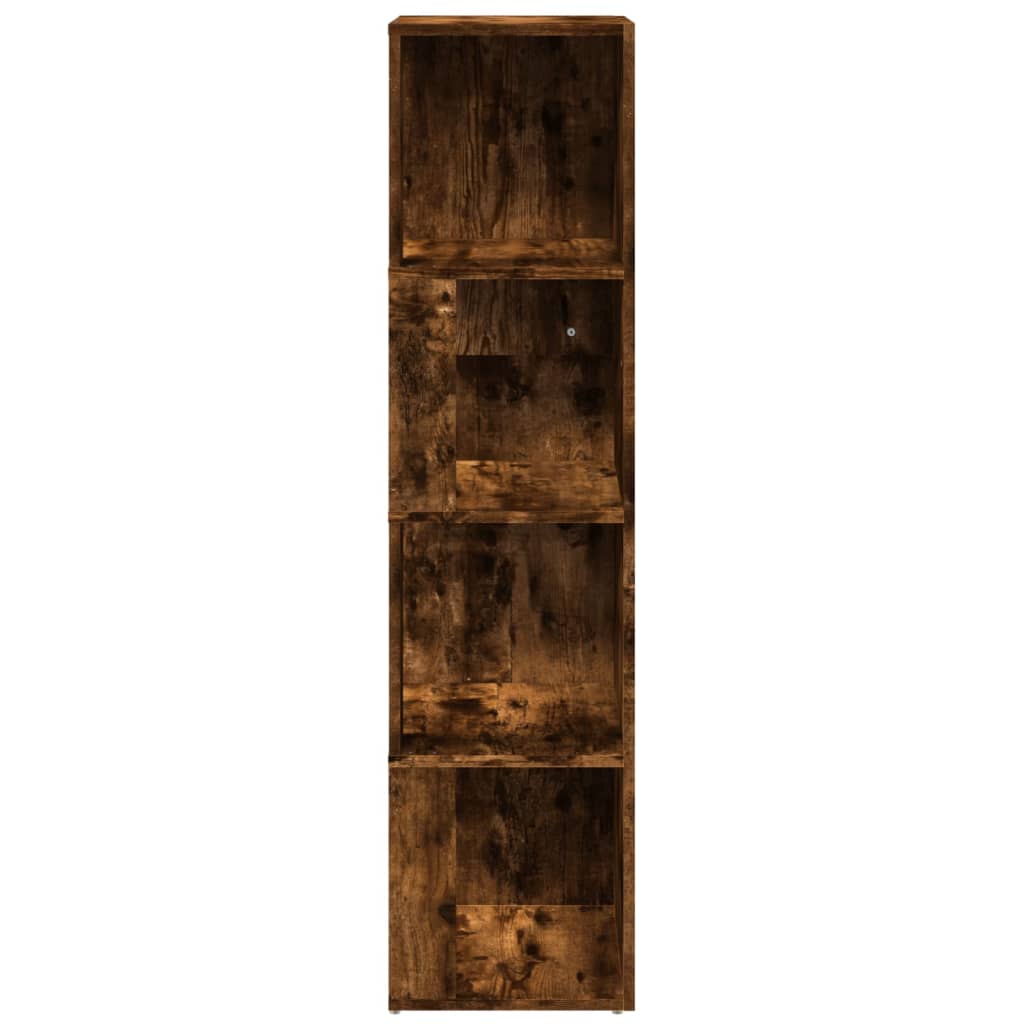 Corner shelf smoked oak 33x33x132 cm wood material