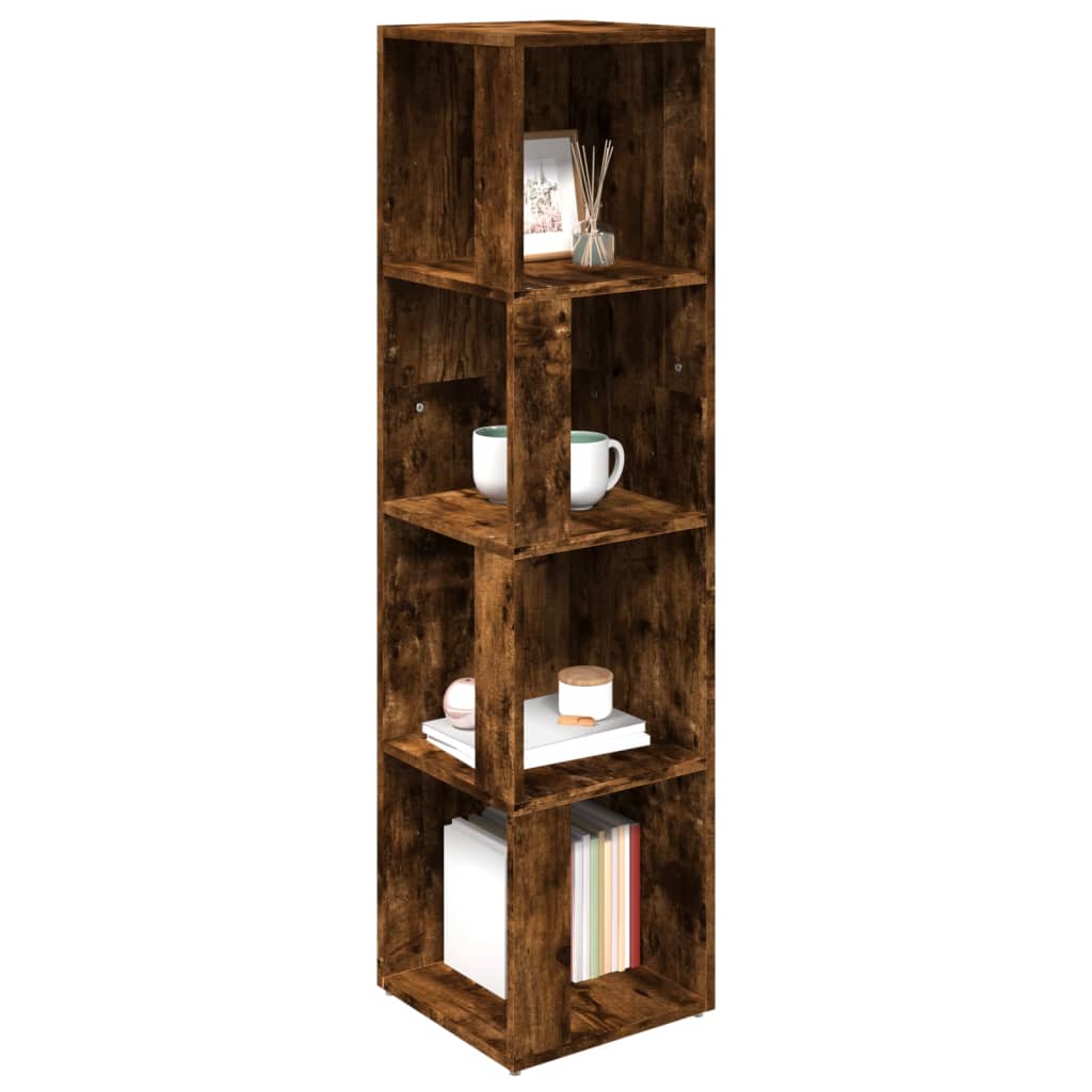 Corner shelf smoked oak 33x33x132 cm wood material