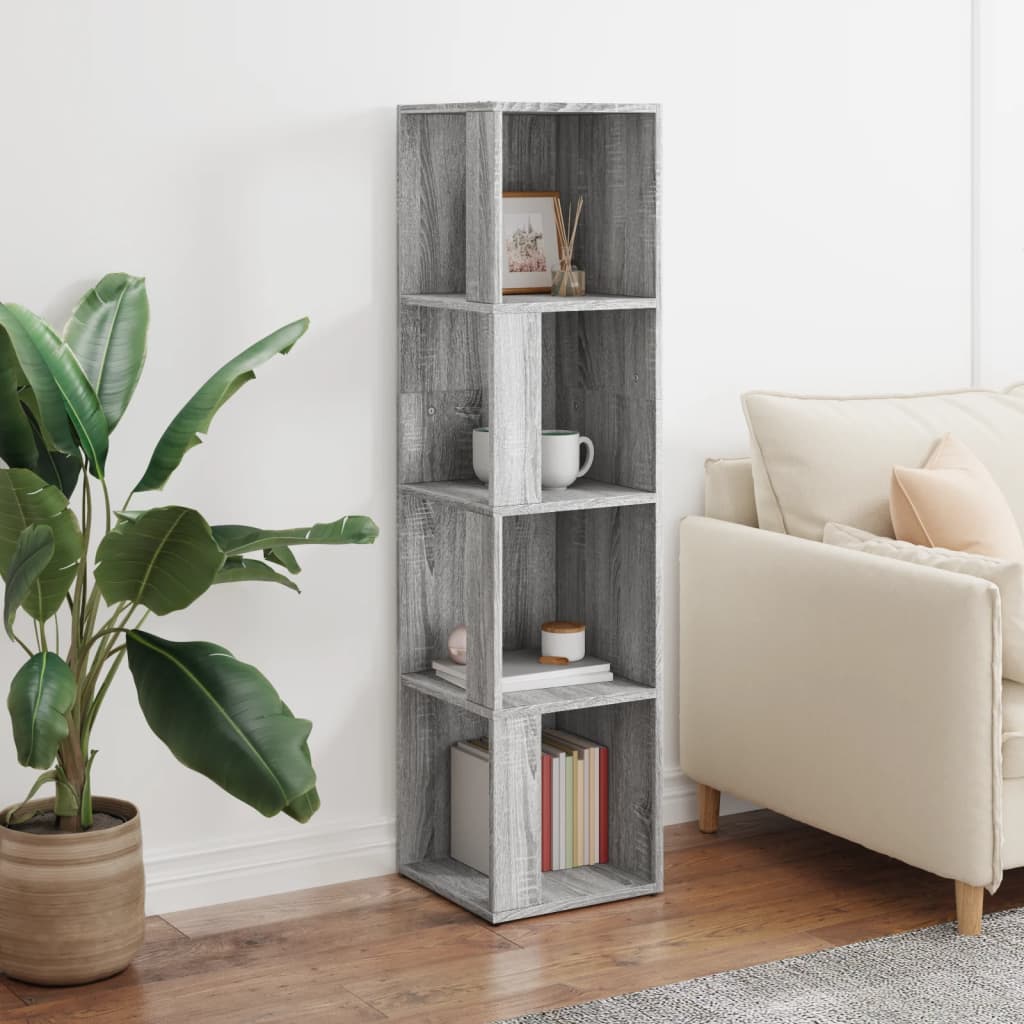 Corner Shelf Gray Sonoma 33x33x132 cm Wood Material