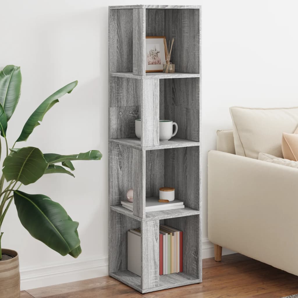 Corner Shelf Gray Sonoma 33x33x132 cm Wood Material