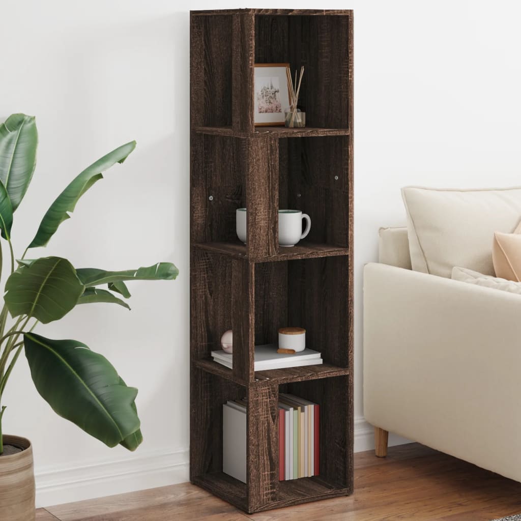 Corner shelf brown oak look 33x33x132 cm wood material