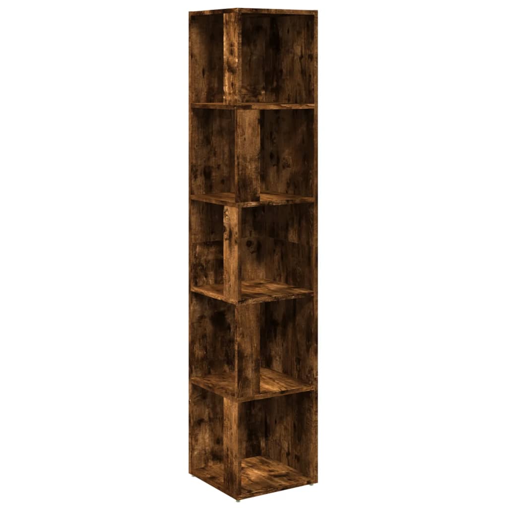 Corner shelf smoked oak 33x33x164.5 cm wood material