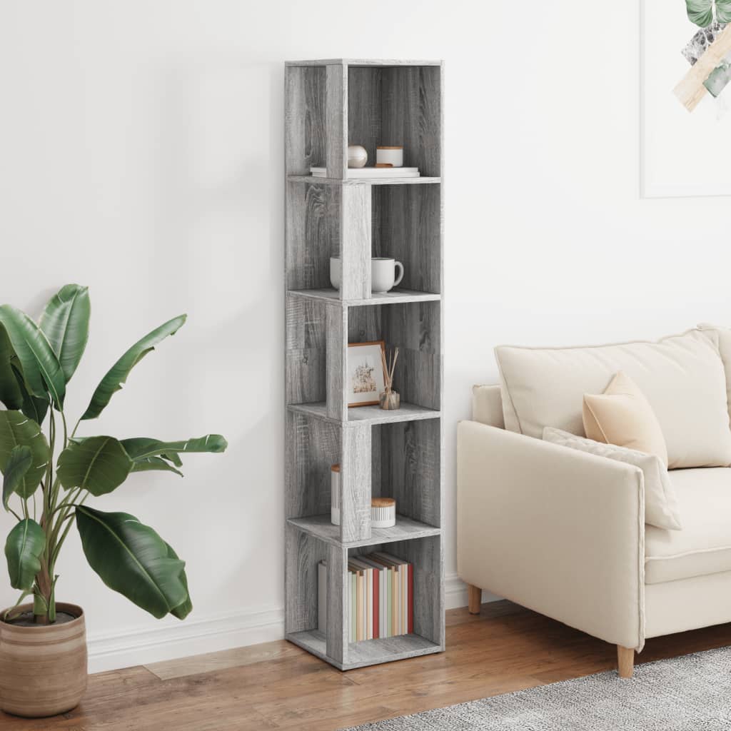 Corner Shelf Gray Sonoma 33x33x164.5 cm Wood Material