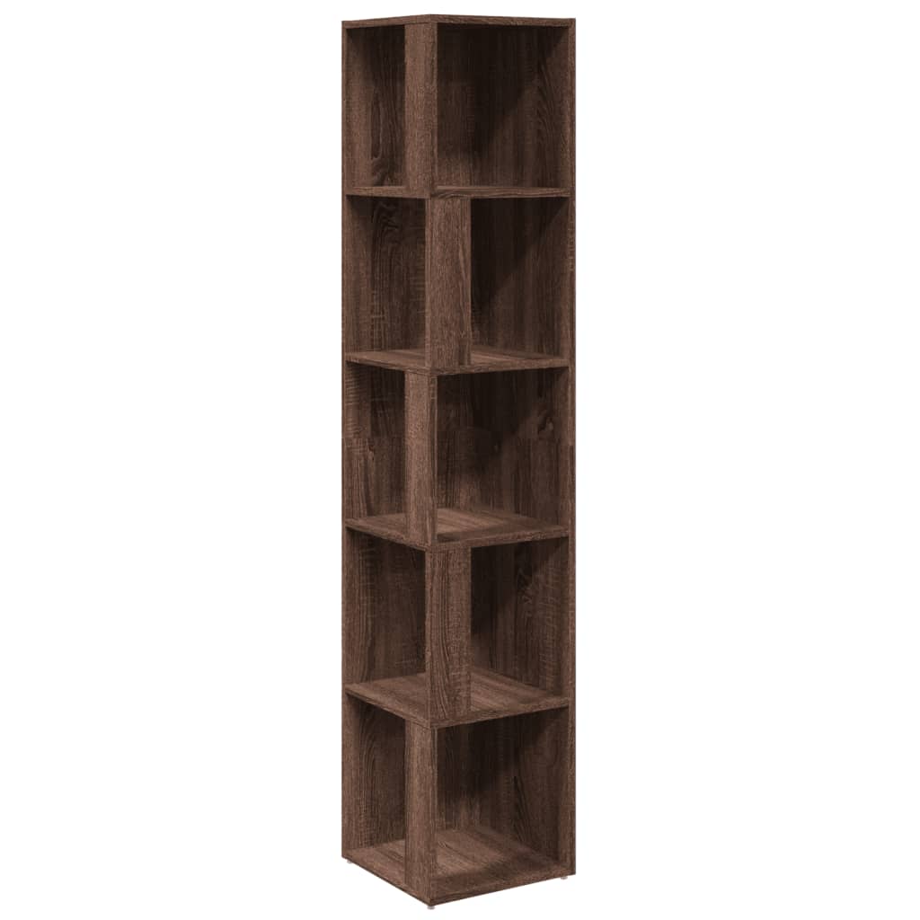 Corner shelf brown oak look 33x33x164.5 cm wood material