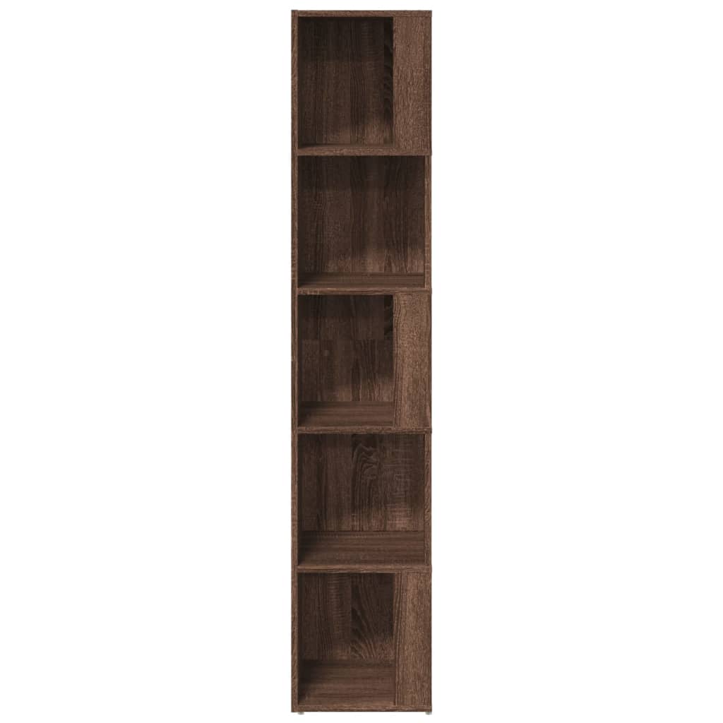 Corner shelf brown oak look 33x33x164.5 cm wood material