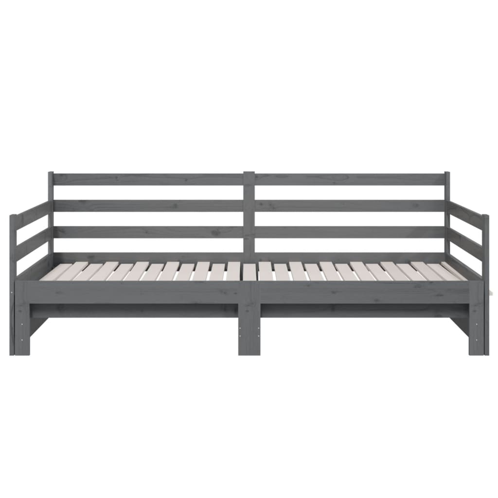 Daybed Extendable Grey 2x(90x190) cm Solid Pine Wood