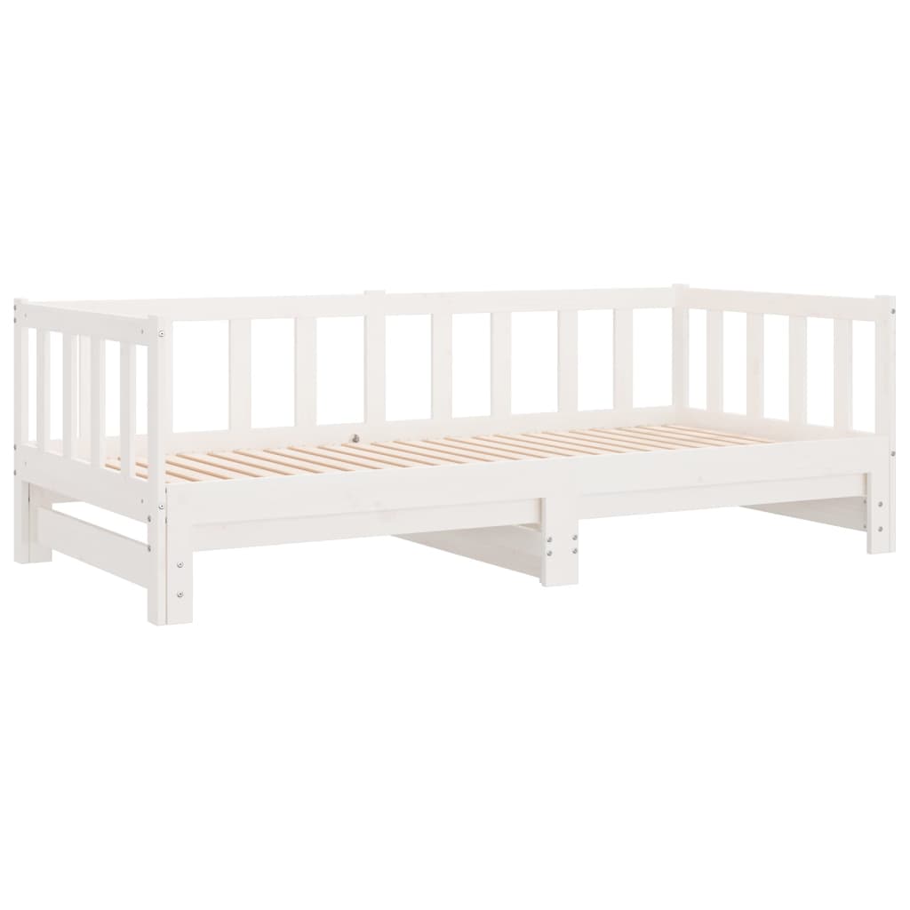 Daybed Extendable White 2x(90x190) cm Solid Pine Wood