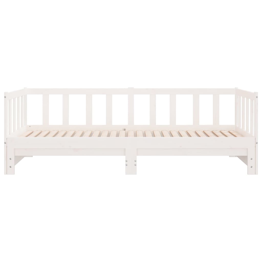 Daybed Extendable White 2x(90x190) cm Solid Pine Wood