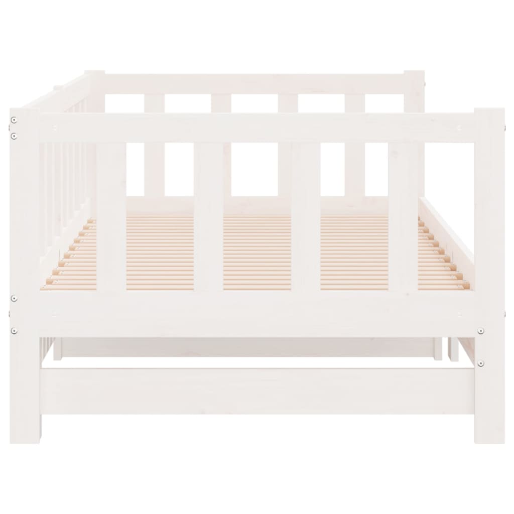 Daybed Extendable White 2x(90x190) cm Solid Pine Wood