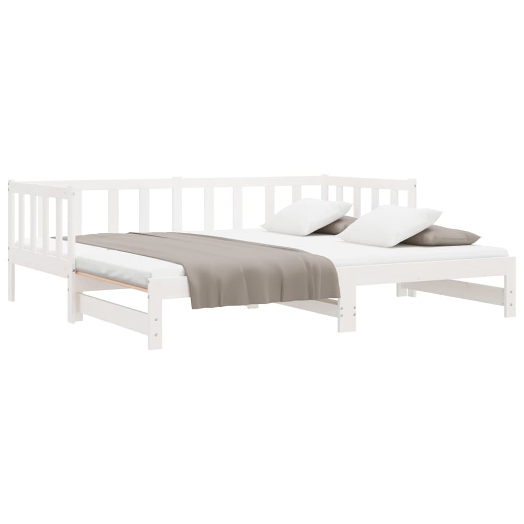 Daybed Extendable White 2x(90x190) cm Solid Pine Wood