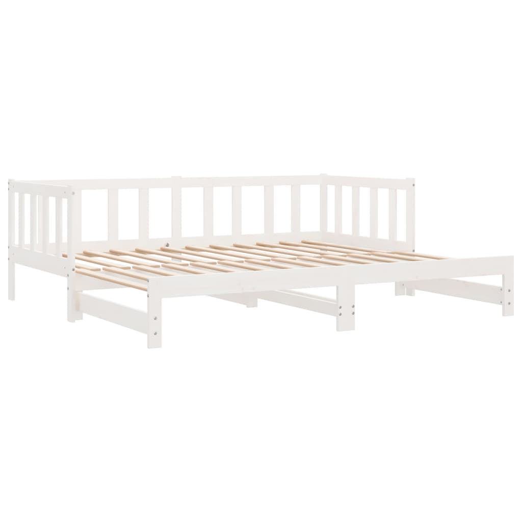 Daybed Extendable White 2x(90x190) cm Solid Pine Wood