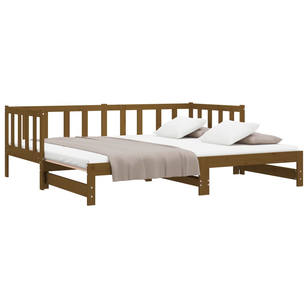 Daybed extendable honey brown 2x(90x190) cm solid pine wood