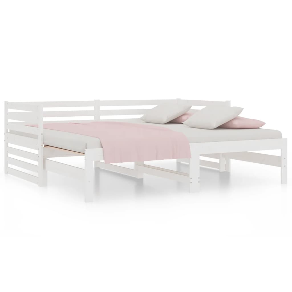 Daybed Extendable White 2x(90x190) cm Solid Pine Wood