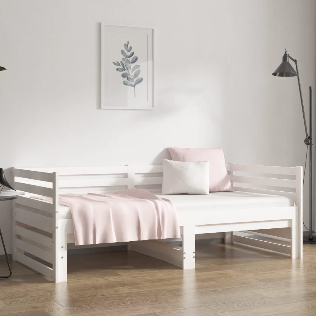 Daybed Extendable White 2x(90x190) cm Solid Pine Wood