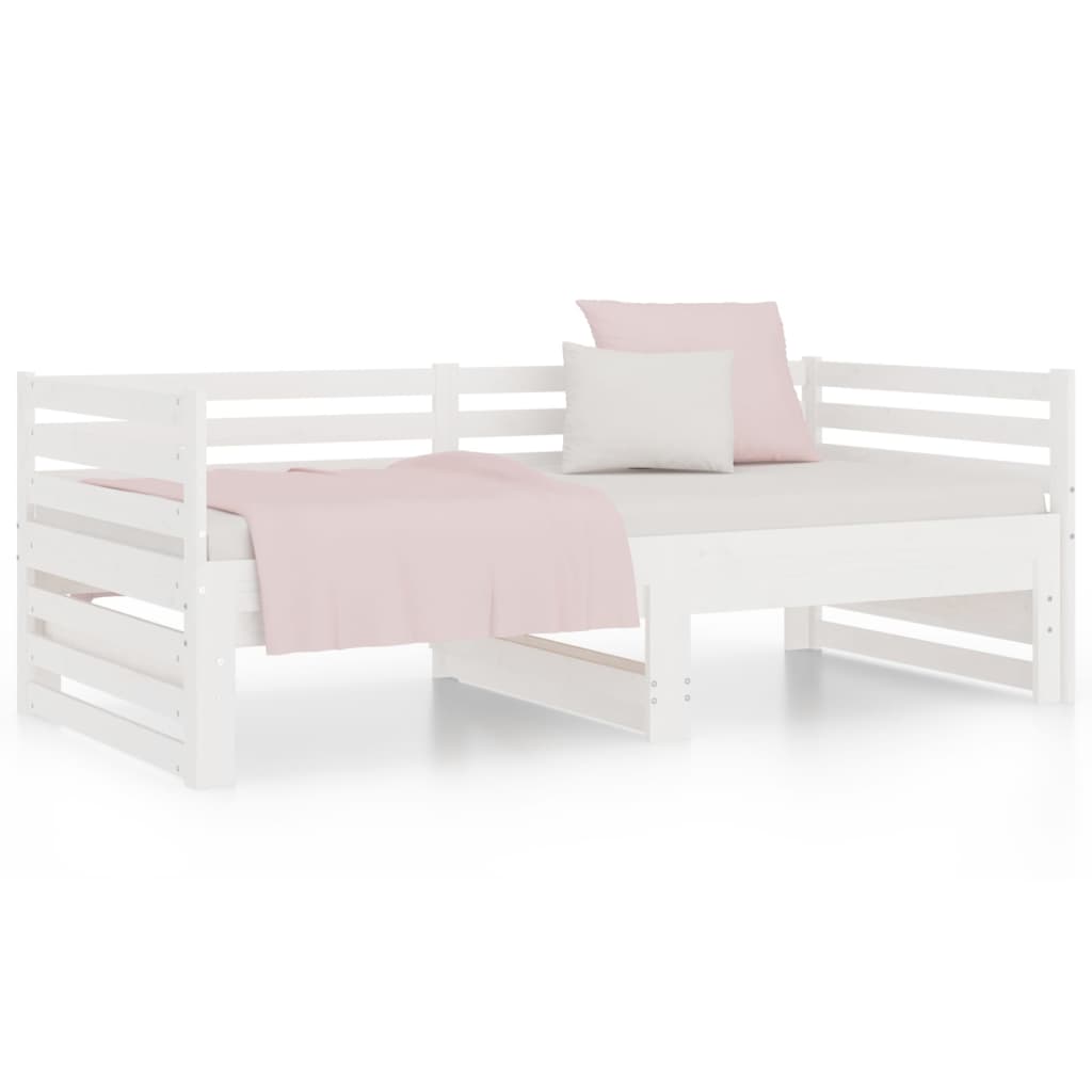 Daybed Extendable White 2x(90x190) cm Solid Pine Wood