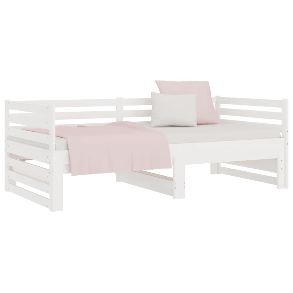 Daybed Extendable White 2x(90x190) cm Solid Pine Wood