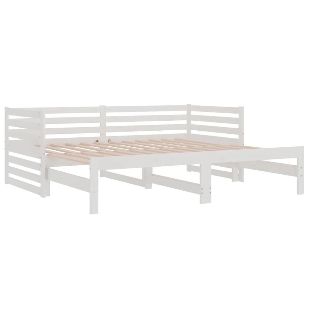 Daybed Extendable White 2x(90x190) cm Solid Pine Wood