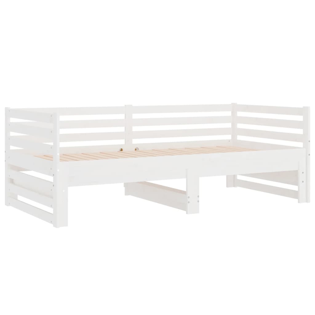 Daybed Extendable White 2x(90x190) cm Solid Pine Wood