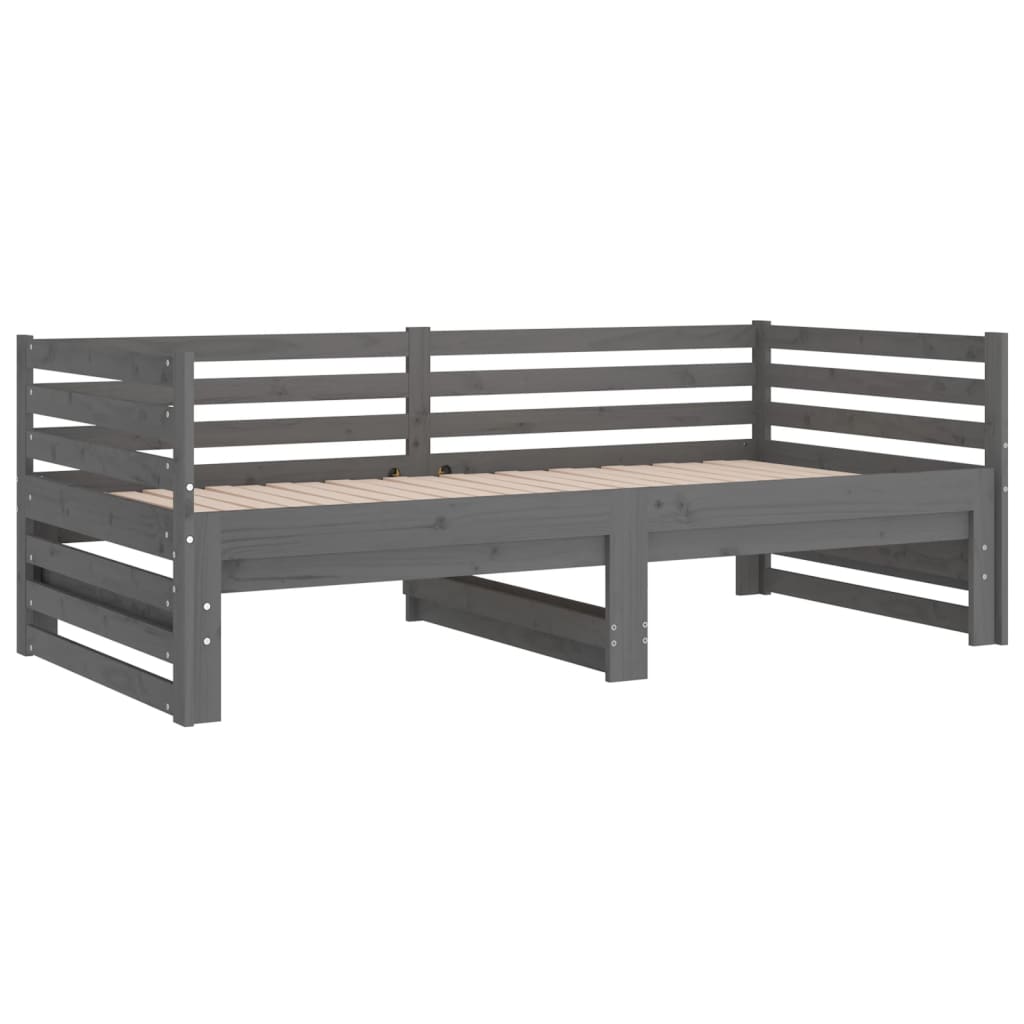 Daybed Extendable Grey 2x(90x190) cm Solid Pine Wood