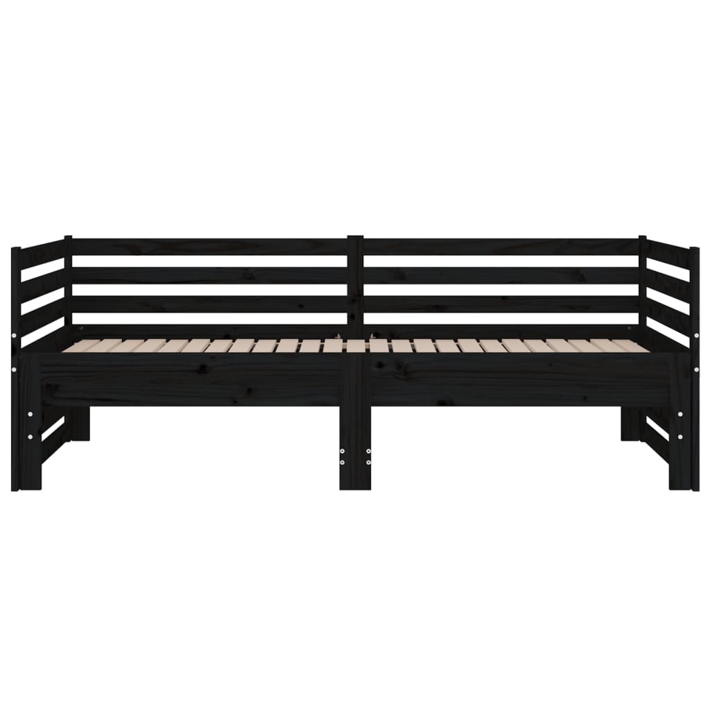 Daybed Extendable Black 2x(90x190) cm Solid Pine