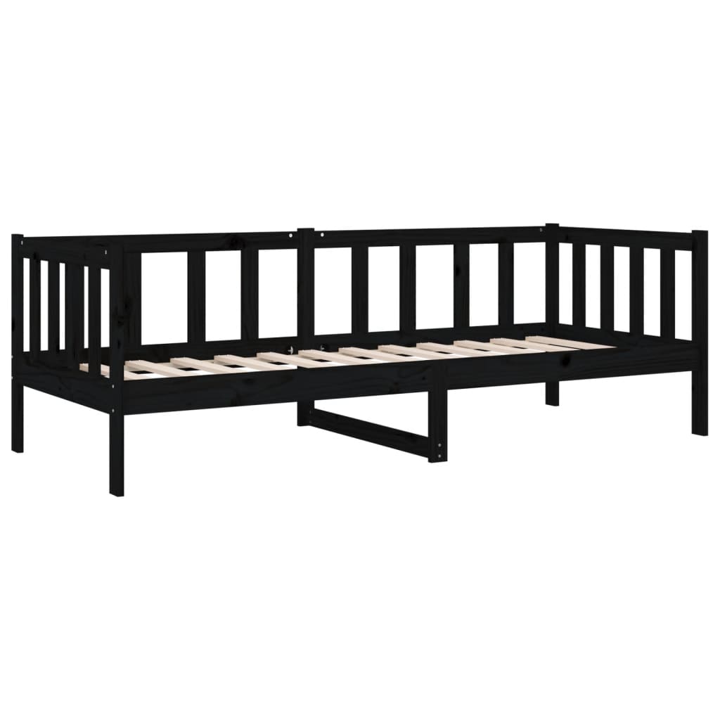 Daybed Black 80x200 cm Solid Pine