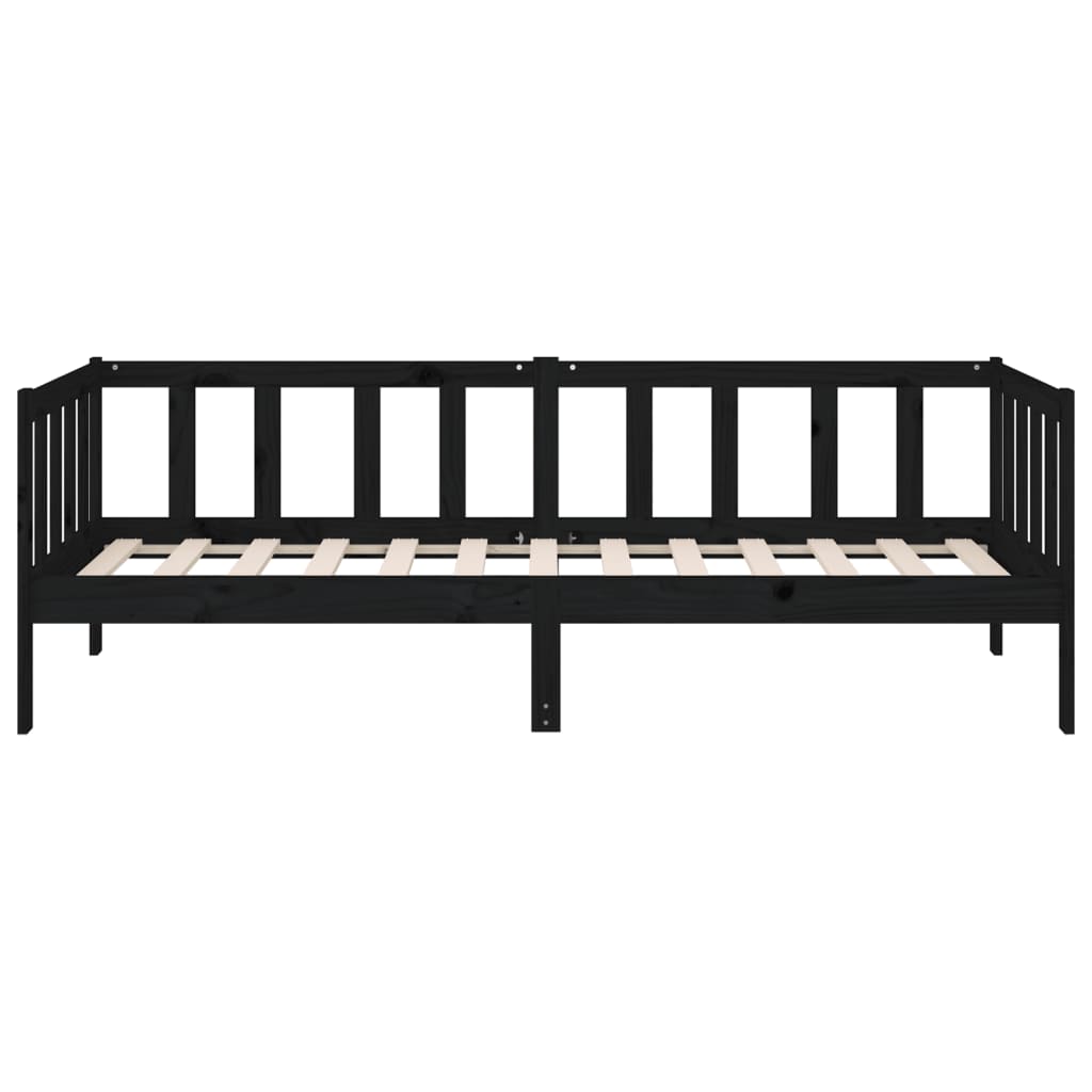 Daybed Black 80x200 cm Solid Pine