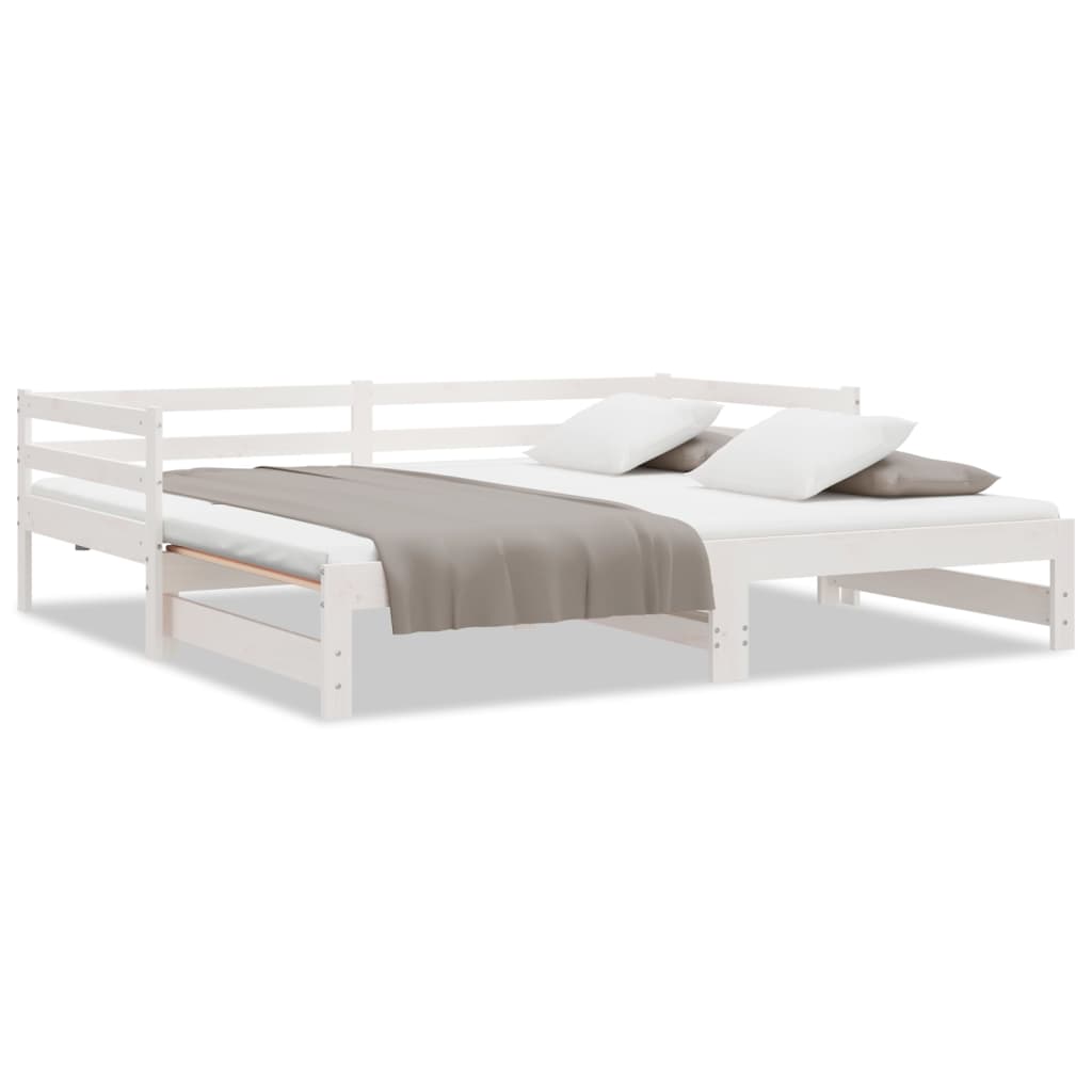 Pull-out day bed without mattress white 80x200 cm