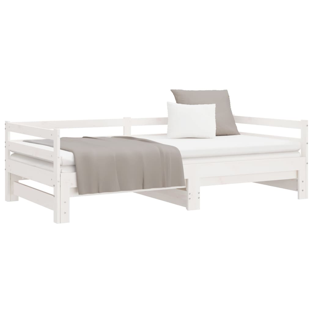 Pull-out day bed without mattress white 80x200 cm