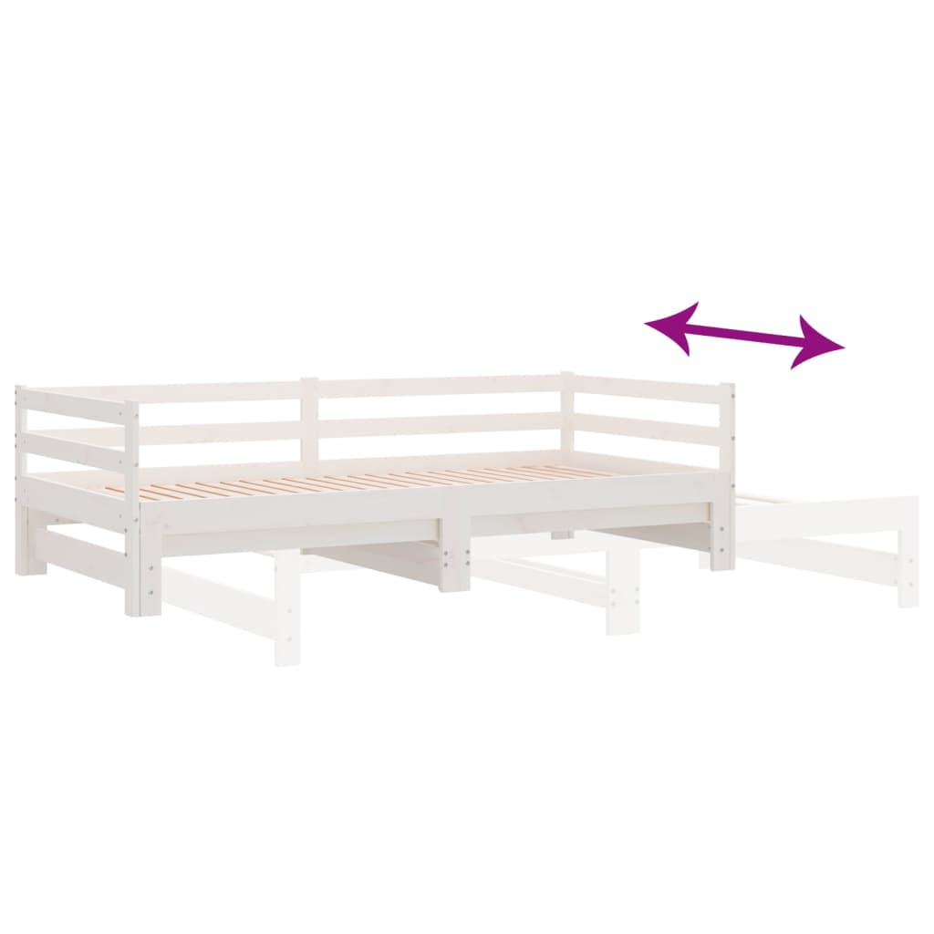 Pull-out day bed without mattress white 80x200 cm