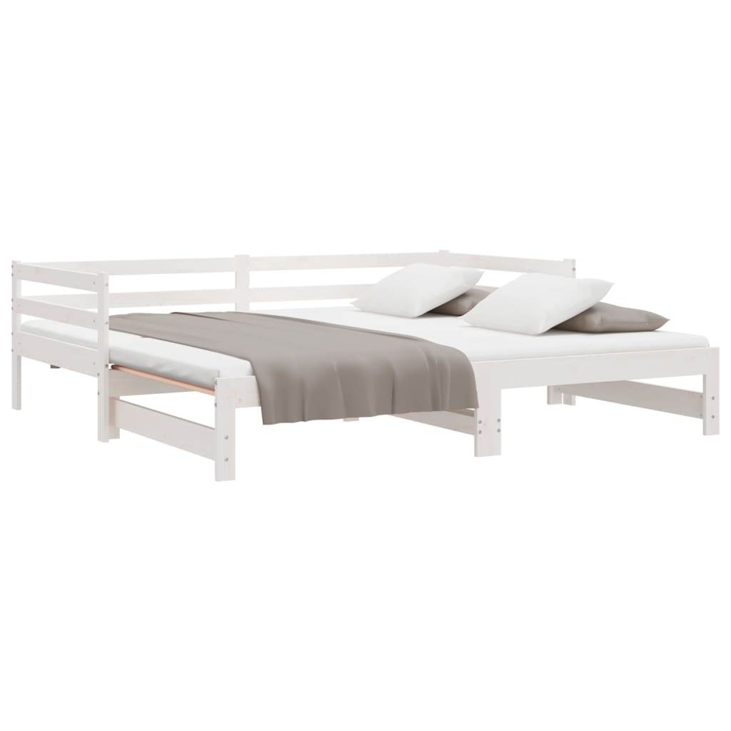 Pull-out day bed without mattress white 80x200 cm