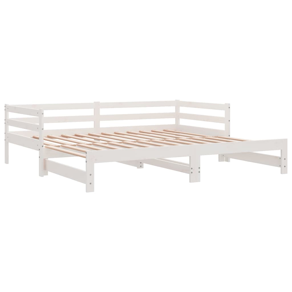 Pull-out day bed without mattress white 80x200 cm