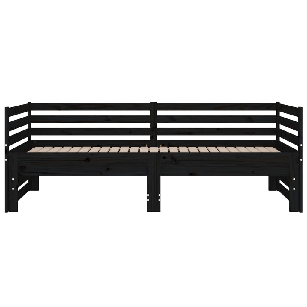 Daybed Extendable Black 2x(80x200) cm Solid Pine