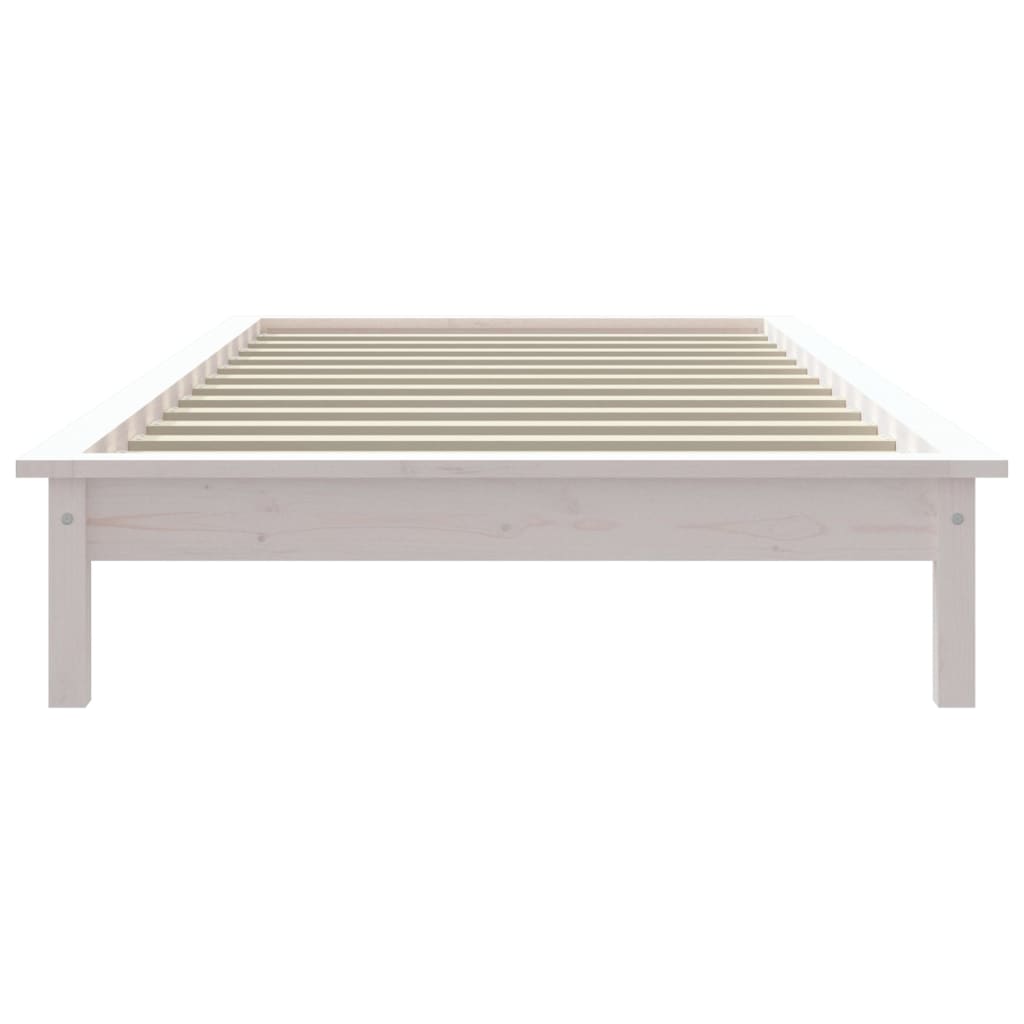 Solid wood bed white 90x200 cm pine