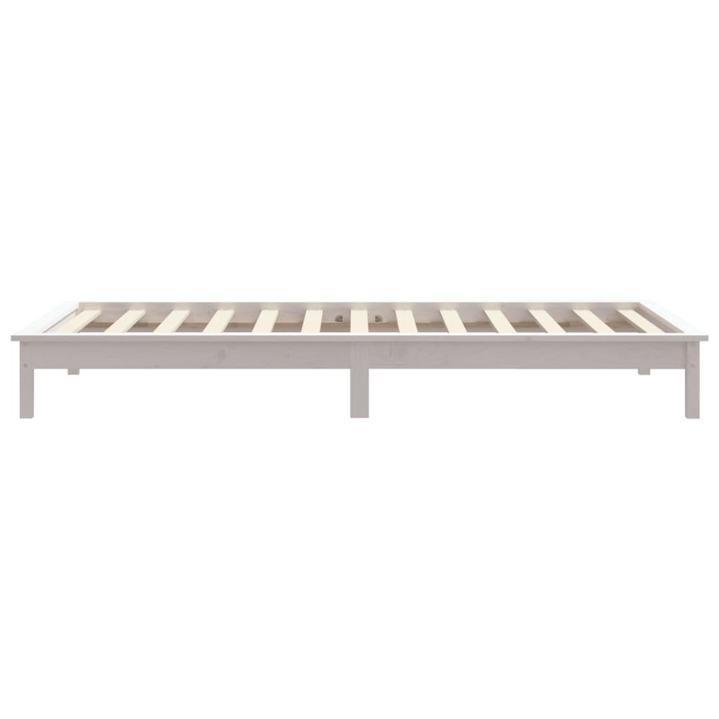 Solid wood bed white 90x200 cm pine