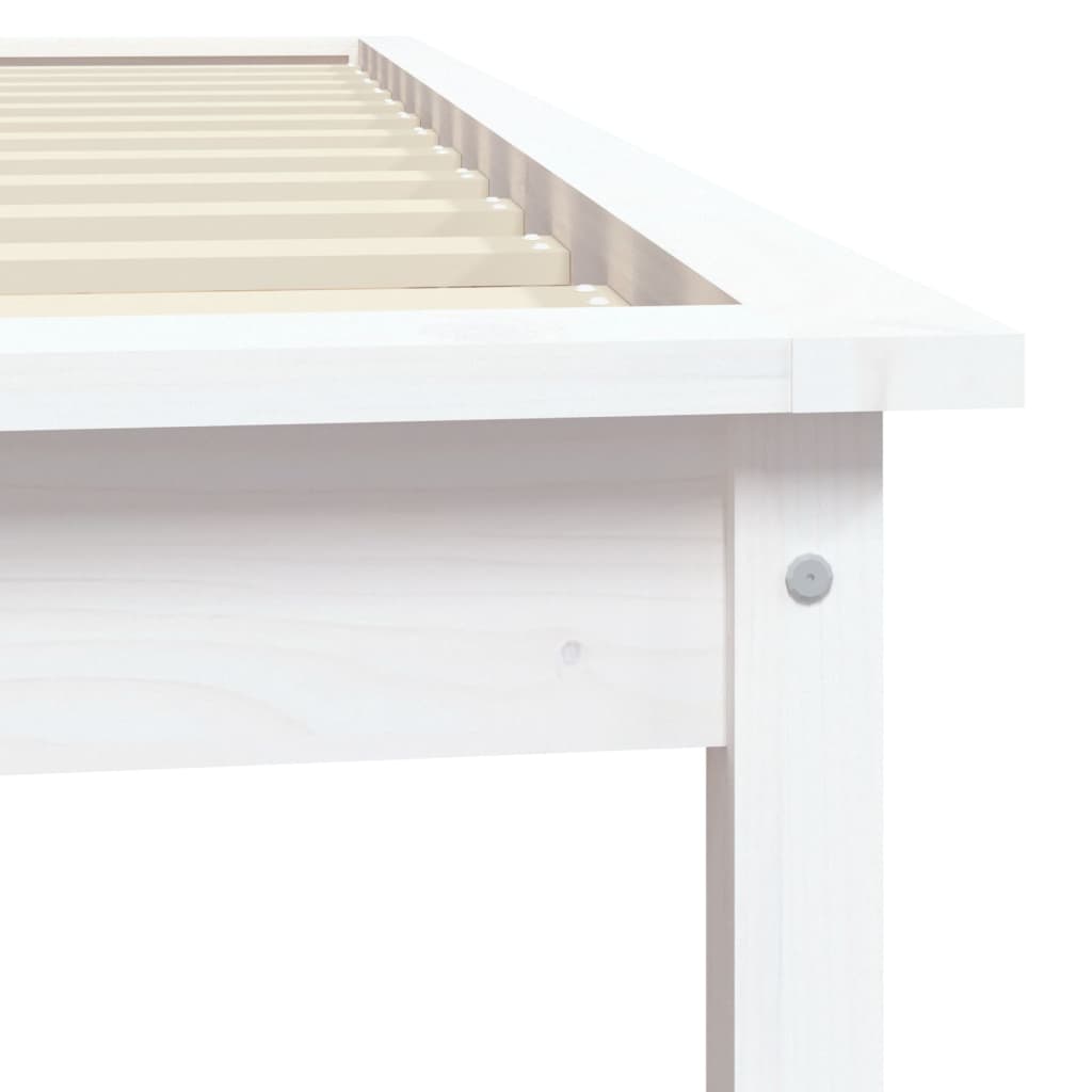 Solid wood bed white 90x200 cm pine