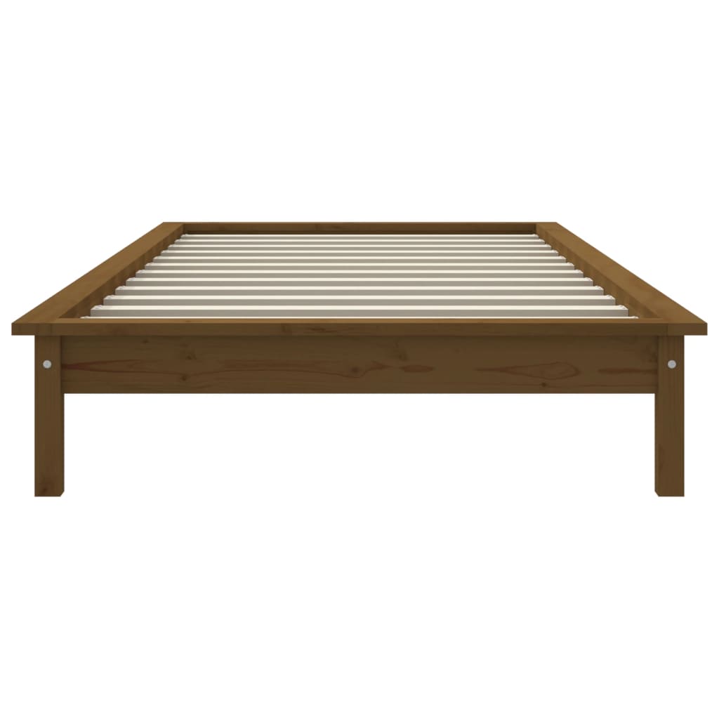 Solid wood bed honey brown 90x200 cm pine